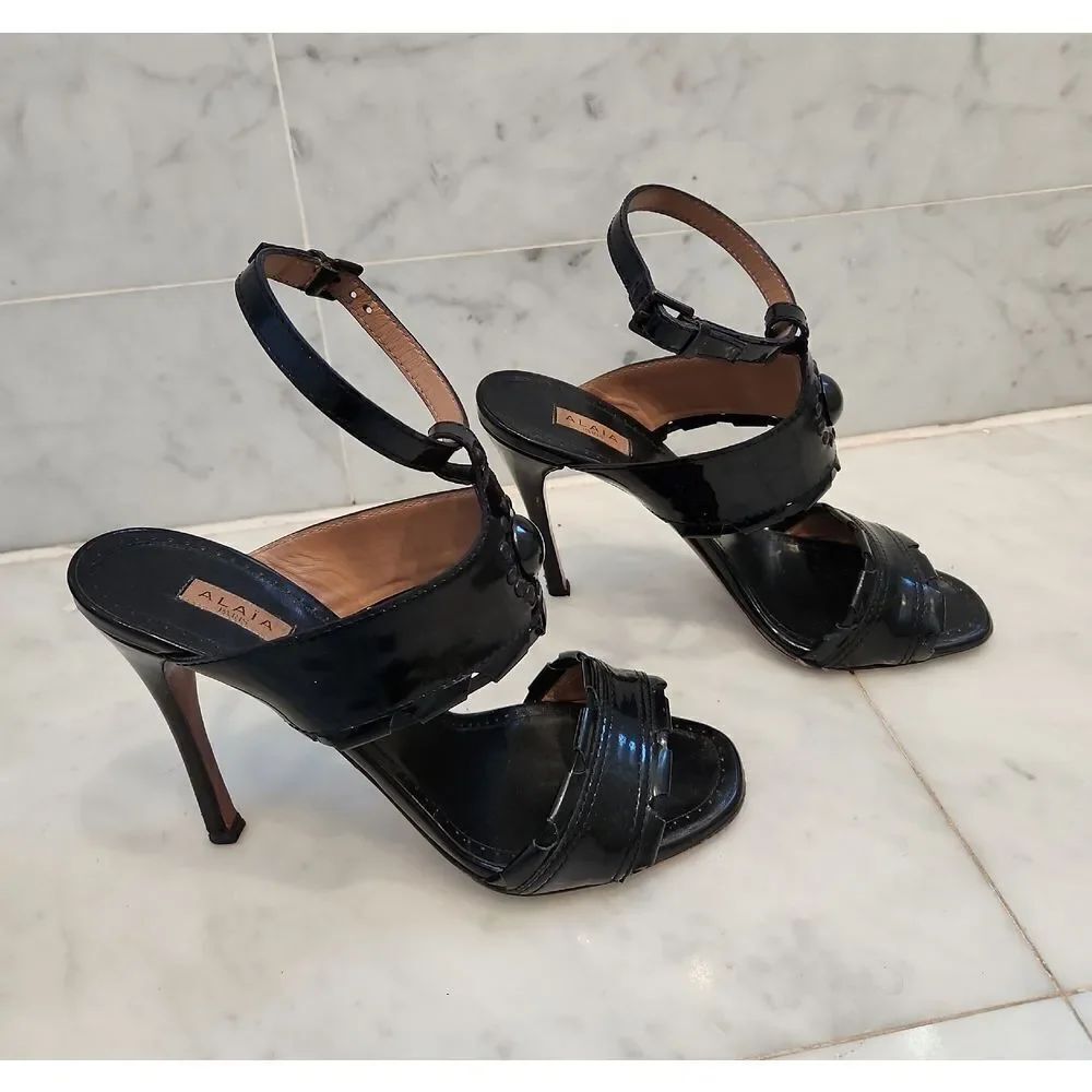 Alaia Black Patent Leather Heels Size 7 1/2